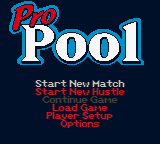 Pro Pool Title Screen
